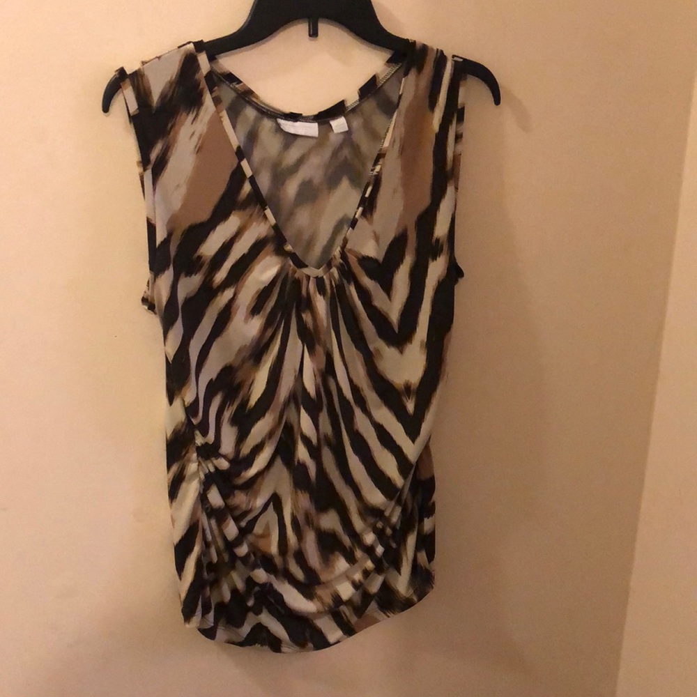 New York & Company Animal Print Sleeveless Top